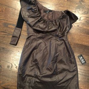 Brown mini dress with belt